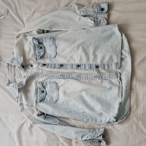 Current Elliott the perfect shirt button down shirt chambray light blue 0